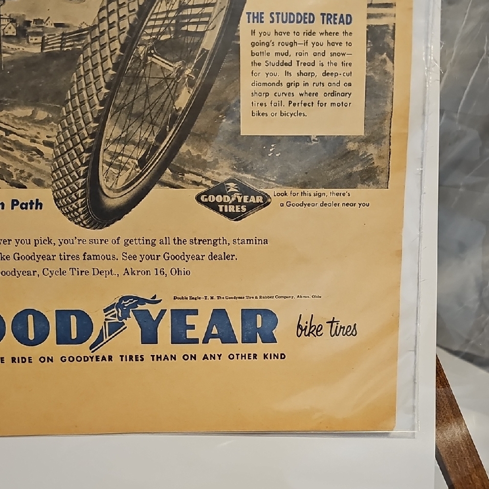 Vintage Goodyear Bike Tires Advertisement / Back Erector Set Advertisement 1955 - Picture 6 of 12